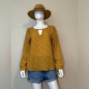 Marigold Floral Spring Long Sleeve Top